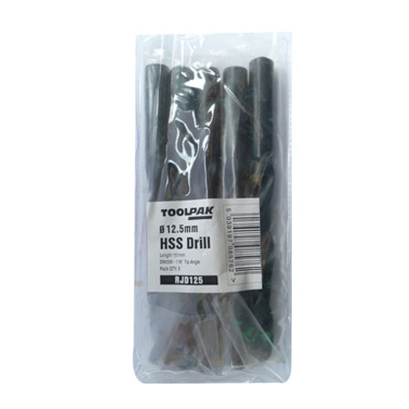 Jobber HSS Drill 12.0mm Roll Forged Toolpak Pack of 5